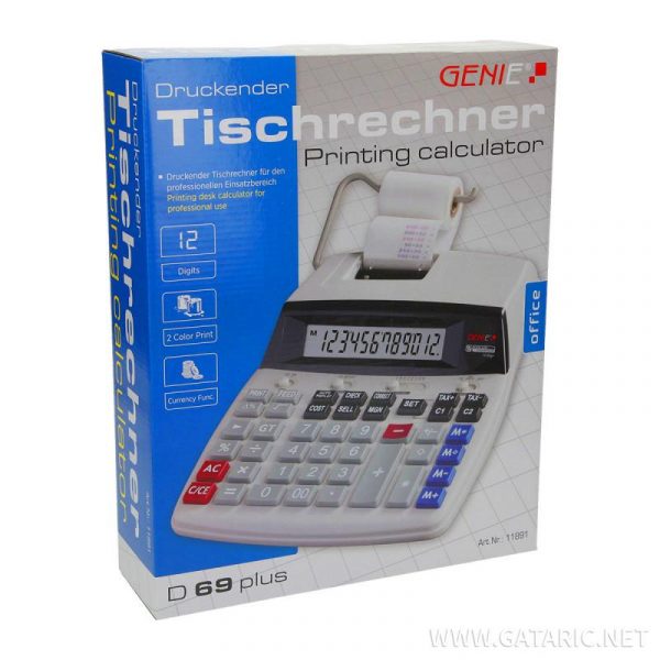 Genie Tichrechner Printer Calculator D69 Plus 12Digits