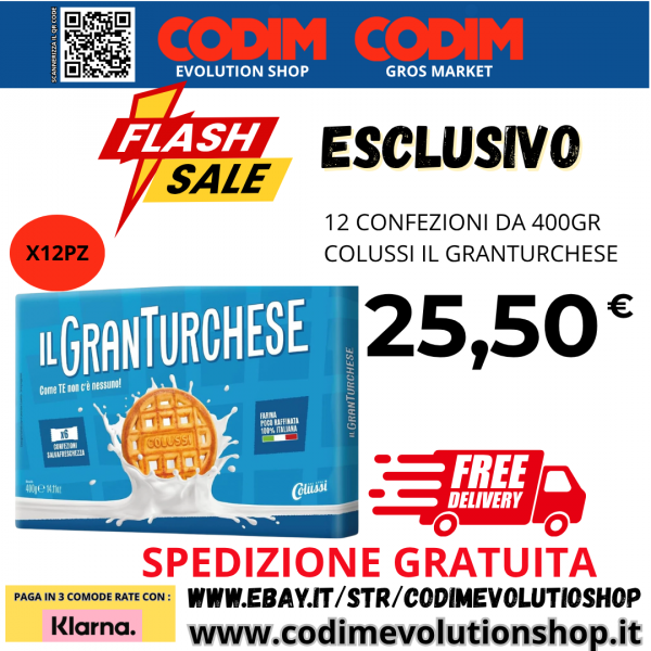 12 CONFEZIONI Colussi IL Granturchese Classico 400gr