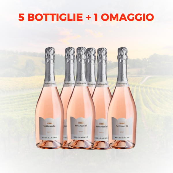 Settearchi Spumante Brut Negroamaro 15% Vol.75cl 5+1 Omaggio