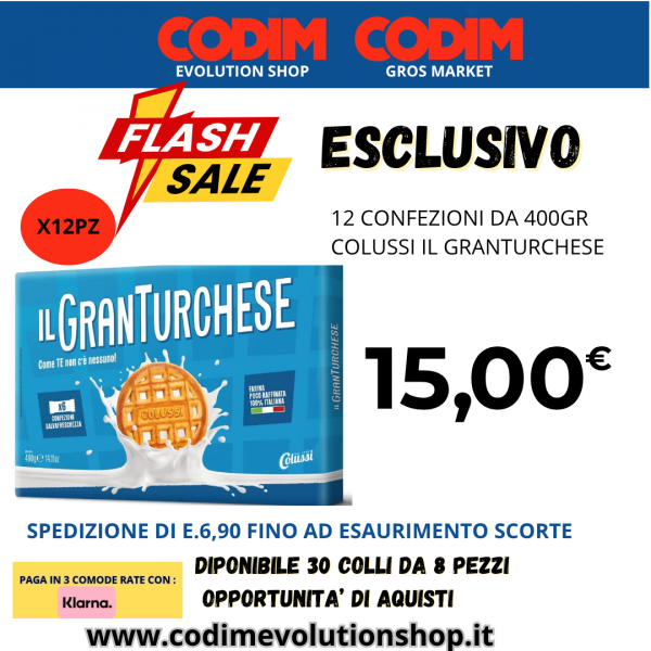 12 CONFEZIONI Colussi IL Granturchese Classico 400gr
