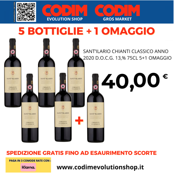 Sant’Ilario Chianti Classico ANNO 2020 D.O.C.G. 13% Vol. 75cl 5+1 Omaggio
