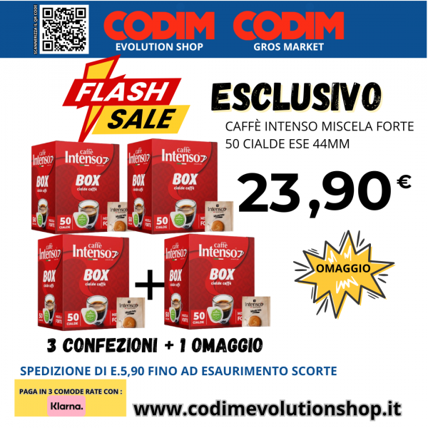 Intenso Caffe’ Box Miscela Forte 50 Cialde ESE 44mm 3+1 Omaggio