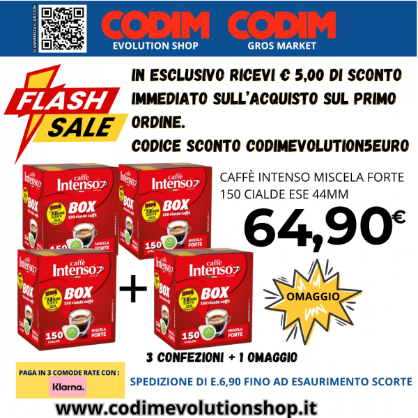 Intenso Caffe’ Box Miscela Forte 150 Cialde ESE 44mm 3+1 Omaggio