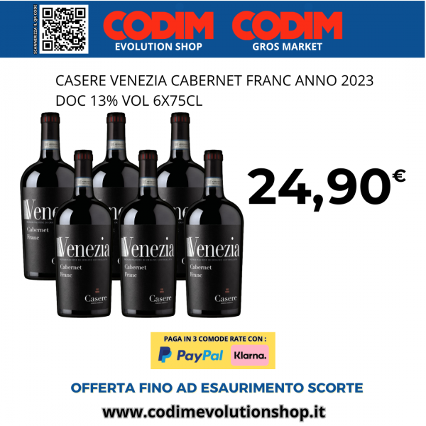 Casere Venezia Cabernet Franc ANNO 2023 DOC 13% Vol. 6X75cl