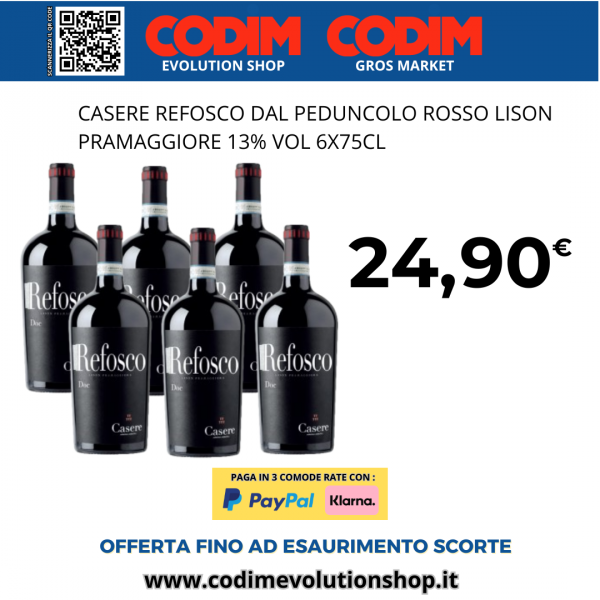 Casere Refosco dal Peduncolo Rosso Lison Pramaggiore DOC 13% Vol. 6X75cl
