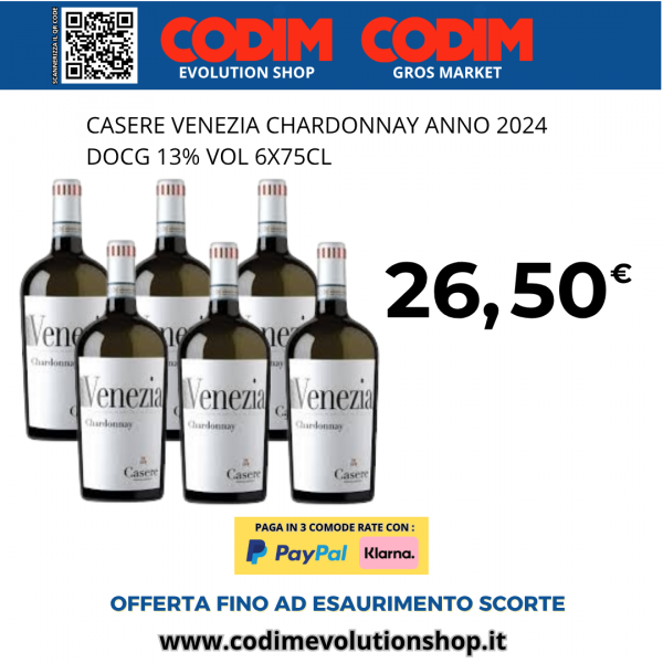 Casere Venezia Chardonnay ANNO 2024 DOC 13% Vol. 6X75cl