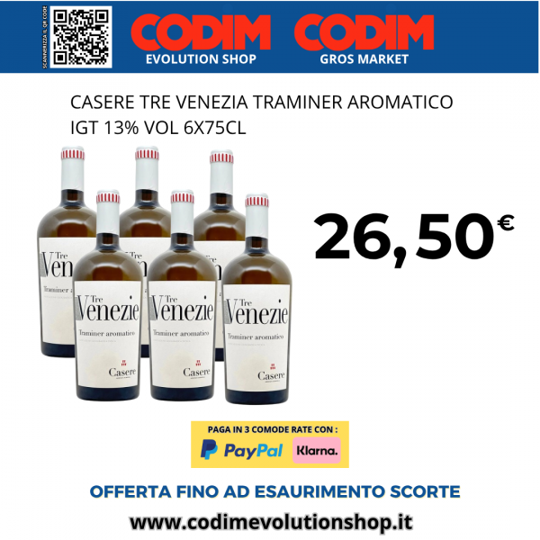 Casere Tre Venezie Traminer Aromatico IGT 13% Vol. 6X75cl