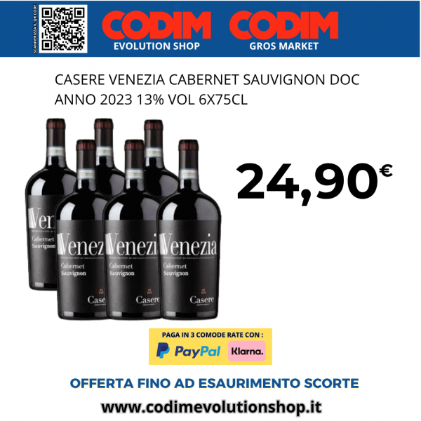 Cesare Venezia Cabernet Sauvignon ANNO 2023 DOC 13% Vol. 6X75cl