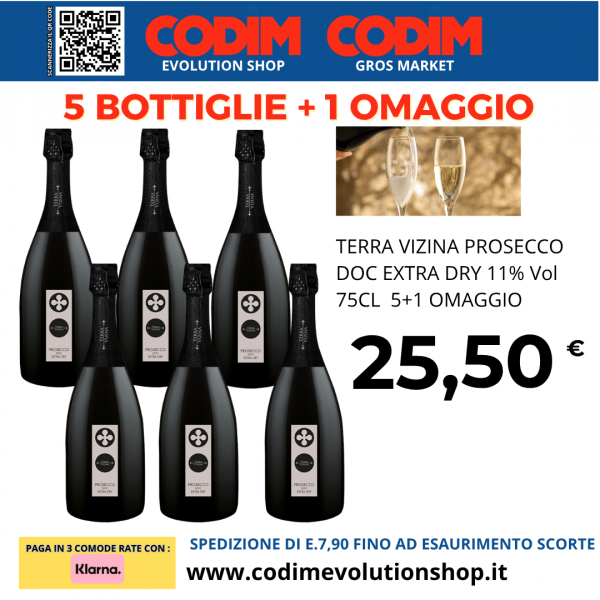Terra Vizina Prosecco DOC Extra Dry 11% Vol 75CL 5+1