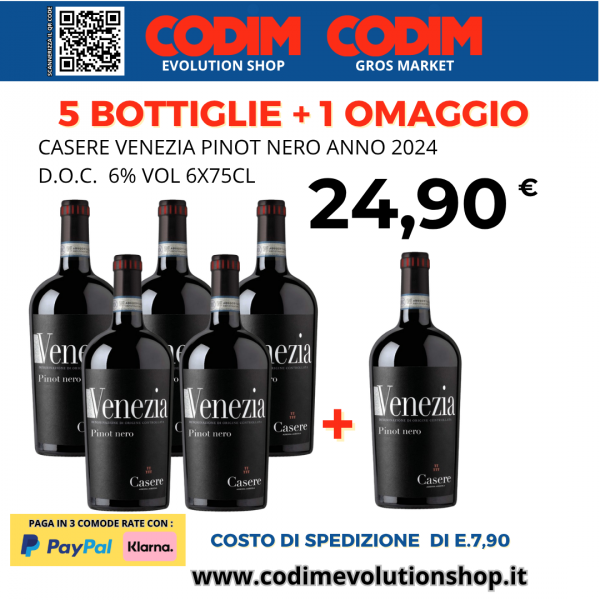 Casere Venezia Pinot Nero ANNO 2024 DOC 13% Vol. 6X75cl