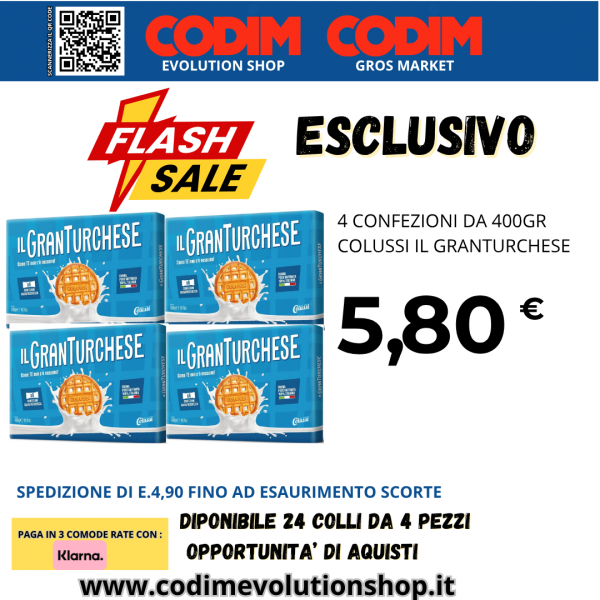 4 CONFEZIONI di Colussi Il Granturchese Classico 400gr