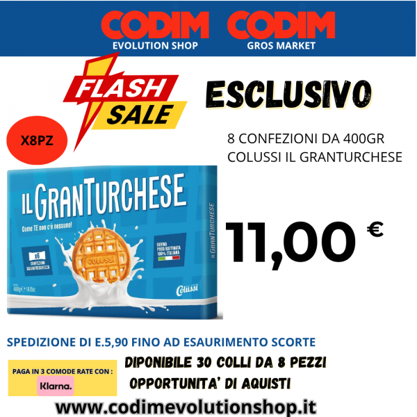 8 CONFEZIONI di Colussi Il Granturchese Classico 400gr