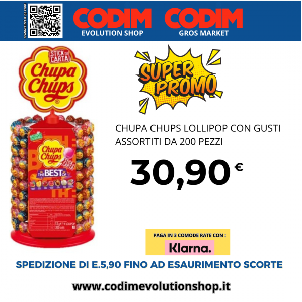 Chupa Chups Ruota The Best Lecca Lecca Frutti Assortiti da 200 Pezzi