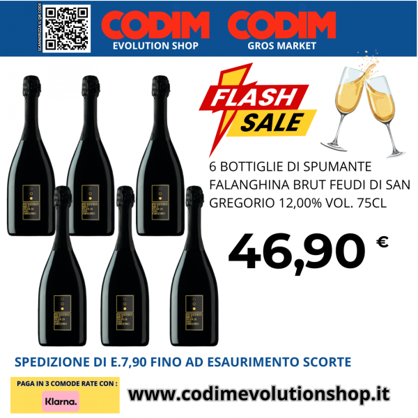 6 Bottiglie di Feudi di San Gregorio Spumante Falanghina Brut 12,50% Vol. 75cl
