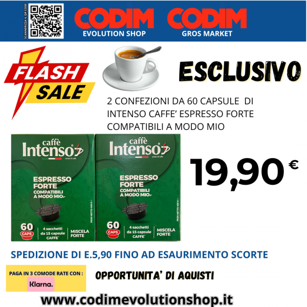 2 Confezioni di Intenso Caffe’ Espresso Forte Compatibili A Modo Mio 60 Capsule