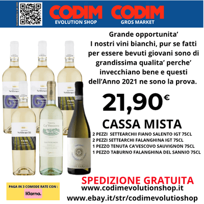 6 Bottiglie 75cl Miste di Vino Bianco ANNO 2021